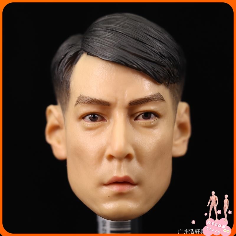 1/6 Soldier Head Carving Model 1:6 Asian Star Head Carving Wu Yanzu Head Carving Short Hair Edition เหมาะสำหรับ HT
