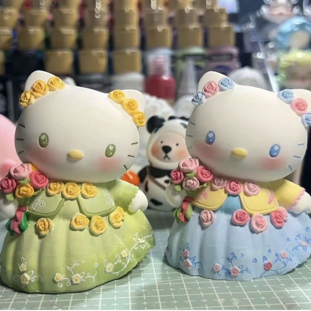 ตุ๊กตาปูนปลาสเตอร์สามมิติ3มิติระบายสีคามีเลียแมวตัวอ่อนสีขาวของเล่นเด็กกราฟฟิตีสร้างสรรค์แฮนด์เมด DI