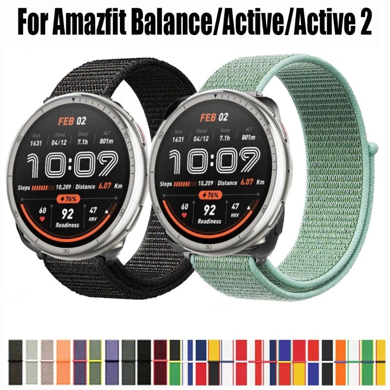 สายรัดห่วงไนลอนสําหรับสร้อยข้อมือสําหรับสมาร์ทวอทช์ Amazfit Active/Active 2 สําหรับ Amazfit Balance