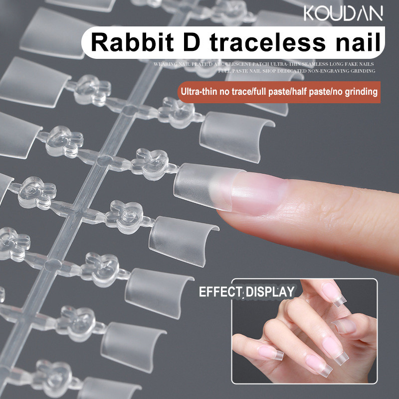 เล็บปลอมสติกเกอร์เต็มปกเล็บเครื่องมือดูแลเล็บต่อเล็บกล่องฝ้าทั้งหมดโปร่งใสน่ารักกระต่ายจับเล็บแสงวาง คูดัน