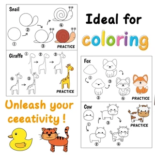 สมุดฝึกวาดรูป ฝึกระบายสี Step by Step สำหรับเด็ก
