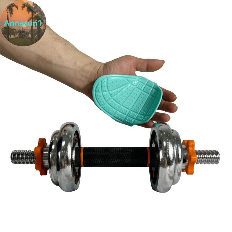 Annasun Weight Lifting Grip Pads Gym ถุงมือออกกําลังกายซิลิกาเจล Anti-slip Fitness Grips สําหรับผู้ชายผู้หญิง Dumbbell Pull-up Strength Training TH