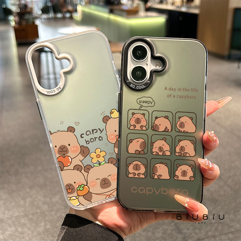 for เคสไอโฟน X 11 iPhone 16 15 14 PRO MAX X XS MAX XR 7/8PLUS คาปิบาร่าแอปเปิ้ลโทรศัพท์ จัดส่งจากประเทศไทย