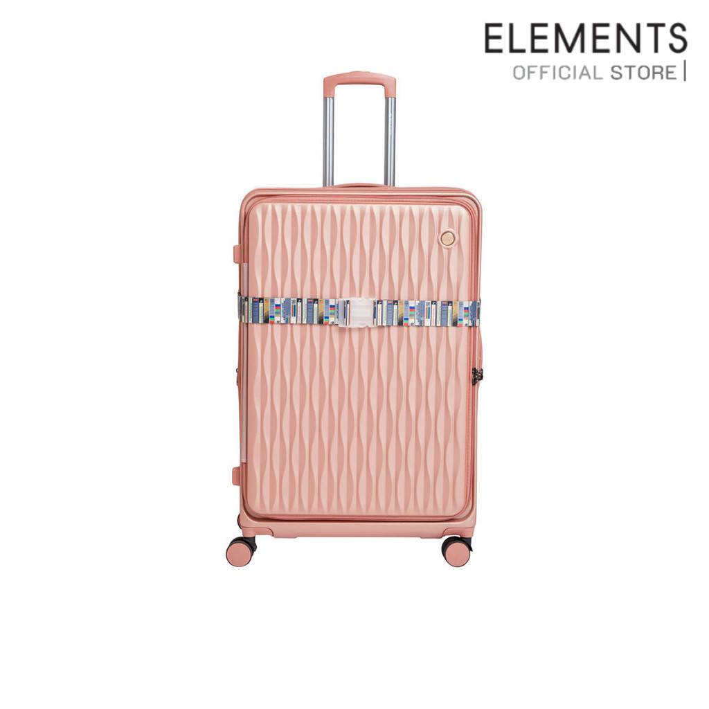 ELEMENTS สายรัดกระเป๋าเดินทางปรับความยาวได้ใช้กับกระเป๋าเดินทางทุกประเภท ลายNosignalสีเทา