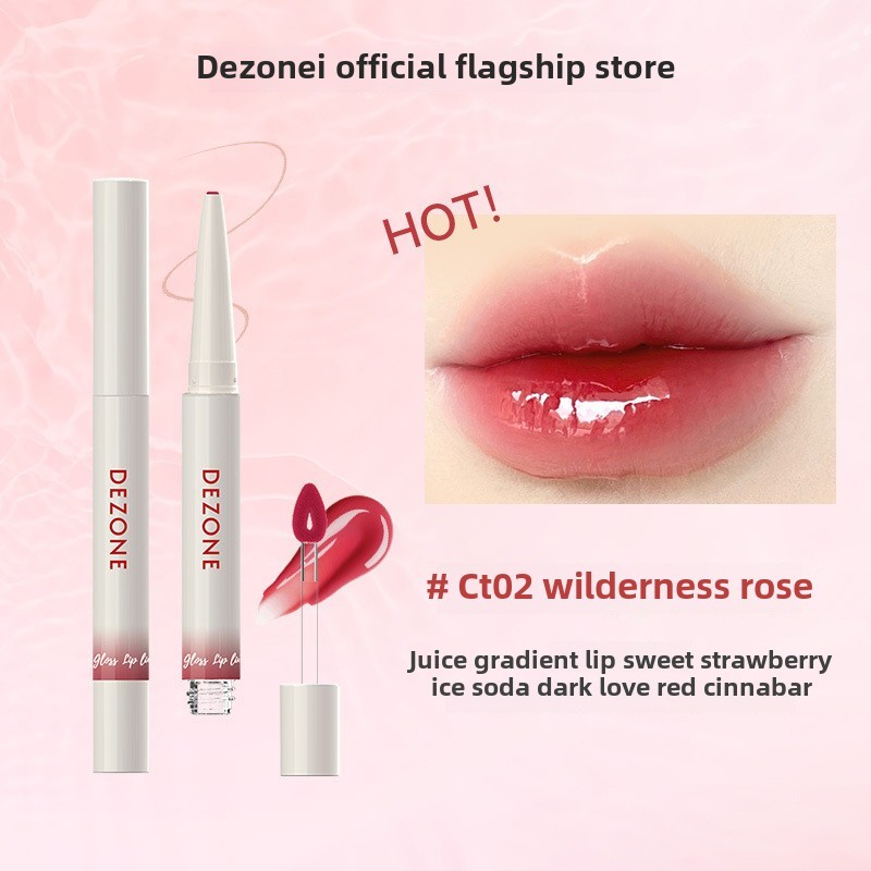 Dezone Watery Glow Lip Glaze & Soft Mist Lip Liner 2-IN-1 Matte Lipstick Lip Liner Double 2.5g