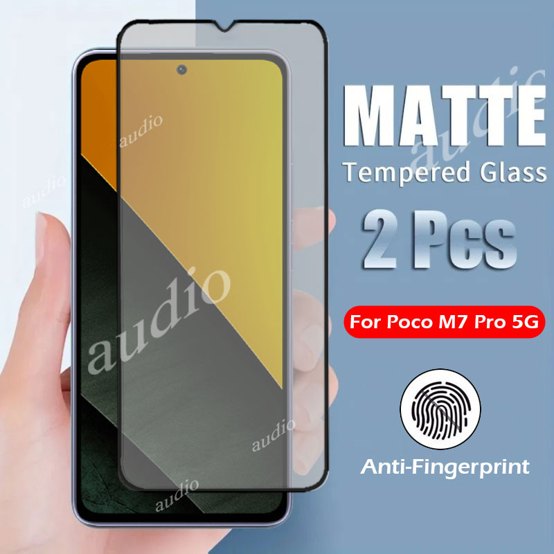 Poco M7 Pro 5Gคลุมทั้งหมดMatteกระจกนิรภัยสําหรับPoco M7 Pro POCO M7Pro 5G 2025 Anti-Fingerprint Matt