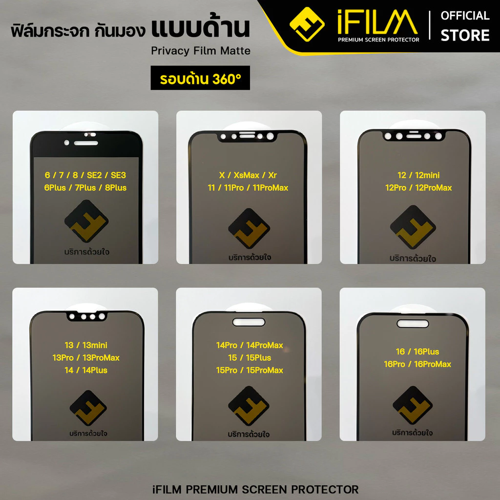 [Official] iFilm ฟิล์มกันมอง 360 + ด้าน For iPhone 17promax 17pro 17 air 16Pro Max 15 Pro 13 11 ฟิล์มกันเสือก ฟิล์มกระจก thumbnail 9