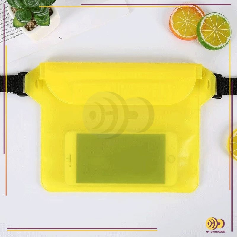 เนื้อผ้านุ่มสบาย  ซองกันน้ำแบบคาดอก ซองกันน้ำเล่นสงกรานต์ สีทึบ ดำน้ำ กระเป๋ากันน้ำคาดอก โทรศัพท์ สัมผัสได้ HH - รูปที่ 4