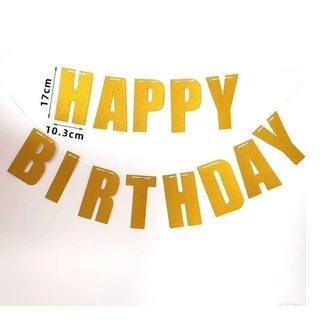 ธงกระดาษแข็ง อักษร Happy Birthdayสำหรับตกแต่งวันเกิด
