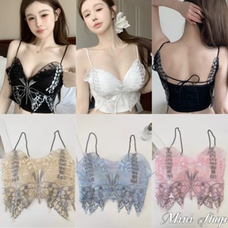 Mini shop🌸พร้อมส่ง🌸(FY2218#1) เกาะอก + คล้องผีเสื้อ สีพาสเทล…