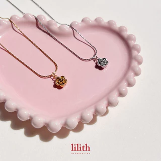 Lilith - tiny rose necklace สร้อยคอ สแตนเลส จี้ดอกไม้ ดอกกุหลาบ