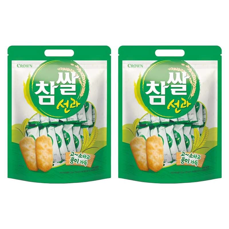 Crown Chamsal Rice Snack 253g Korean Crispy Sweet & Salty Cracker Rice Cracker uthatic Korean Rice S