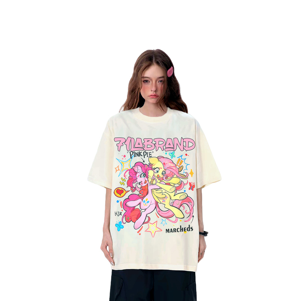 【ส่งจากไทย】มายลิตเติ้ลโพนี่ เสื้อยืดแขนสั้นน่ารักสำหรับผู้หญิง ซัมเมอร์สบายๆ เสื้อแขนสั้นผ้าฝ้าย