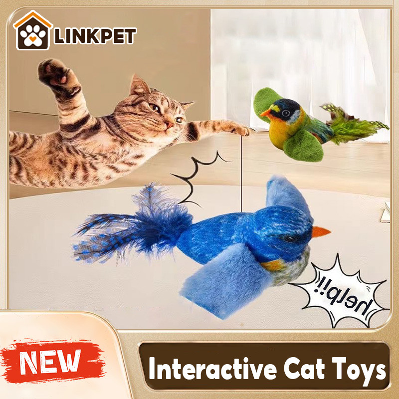 ของเล่นเเมว นกมีเสียง Interactive Cat Toys ตุ๊กตารูปสัตว์พร้อมเสียงร้อง ตุ๊กตาแมว
