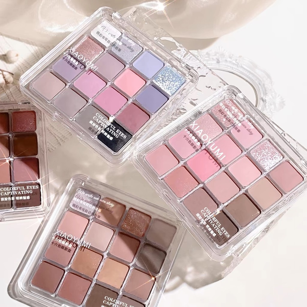 SR-shop: อายแชโดว์ พาเลตอายแชโดว์กันน้ำ พาเลทอายแชโดว์ 16สี เนื้อกลิต​เตอร์​ สีสวย YQ16 – แบบพกพาและใช้งานง่าย