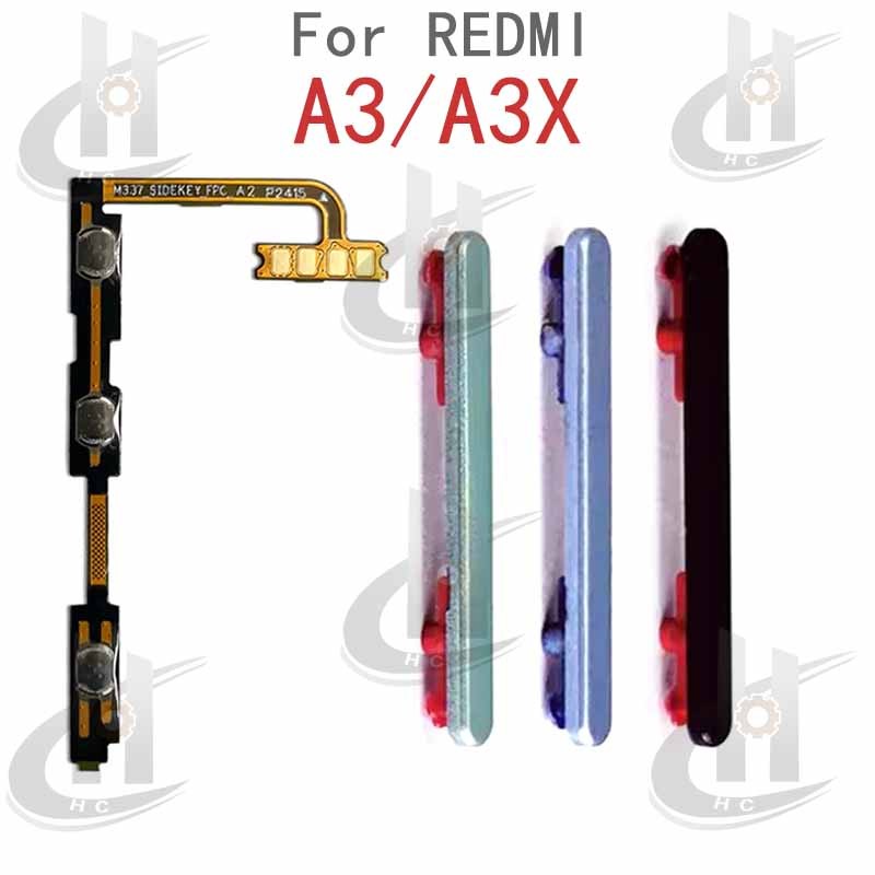 สําหรับ Xiaomi Redmi A3 / A3X ปุ่มปรับระดับเสียงไฟปุ่มด้านข้าง Flex Cable Keys ปุ่มปิดระดับเสียงขึ้นและลงด้านข้างอะไหล่ทดแทน