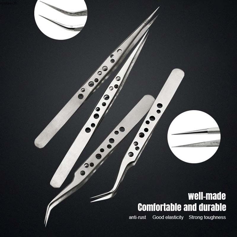 🌷COD🌷ฟอเซป Stainless หนา 1.5 มม. อย่างดี ปลายแหลม คีบผสมเกสร คีบชิ้นงานขนาดเล็ก. ฟอเซป (forcep) สแตน