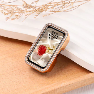Hard Edge Diamond Encrusted PC Case สําหรับ Huawei band 11 11Pro 10 9 8 สมาร์ทฝาครอบป้องกันอุปกรณ์เสริม