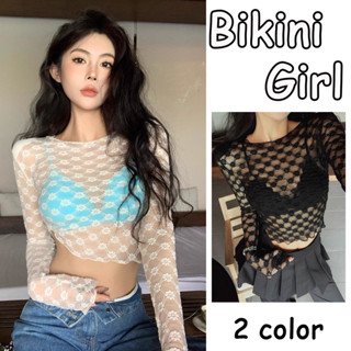 เสื้อซีทรูคอกลม  ลูกไม้เต็มผืน นุ่ม โปร่งแสง ยืดหยุ่น  ใส่คู…