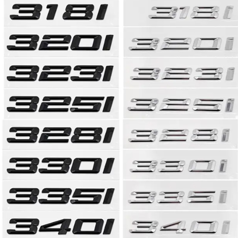 316i 318i 320i 325i 330i 335i Trunk Boot Emblem Letter Badges โลโก้รถสําหรับ BMW 3-series F30 F31 F34 E90 E46 Chrome Silver สีดํา