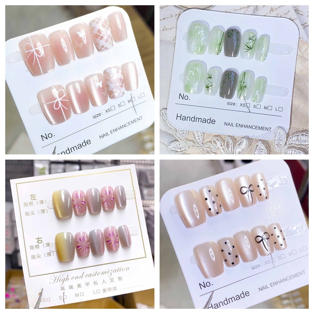 10 ชิ้นเล็บปลอมสั้นการออกแบบการออกแบบของบรรเทาหยดน้ําเล็บปลอมด้วยเจลเยลลี่
