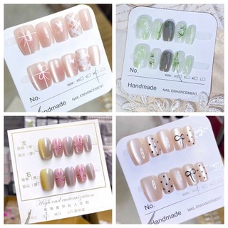 10 ชิ้นเล็บปลอมสั้นการออกแบบการออกแบบของบรรเทาหยดน้ําเล็บปลอมด้วยเจลเยลลี่
