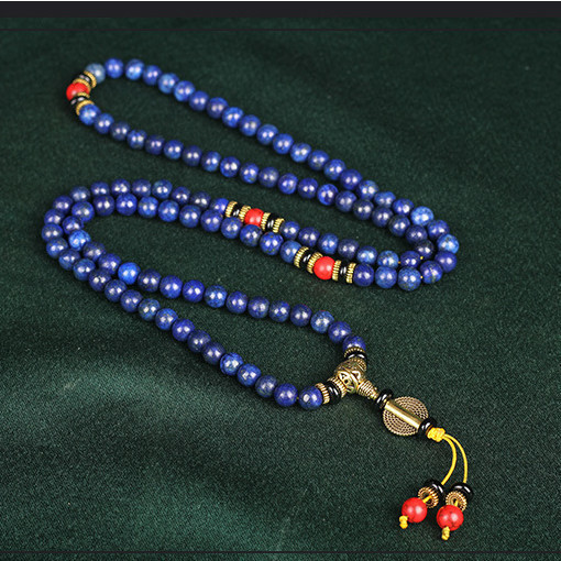 Lapis lazuli 108 สร้อยข้อมือลูกปัดพุทธ lazuli สร้อยข้อมือลูกปัดใหม่ Lapis lazuli 108 สร้อยข้อมือลูกป