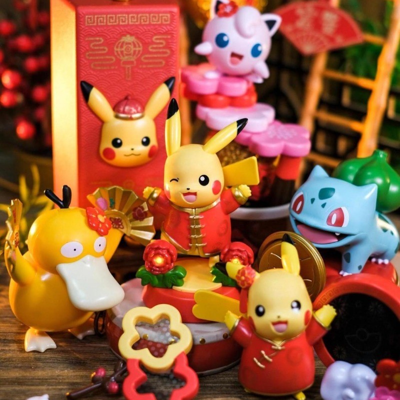 Kfc Pokemon Pikachu Squirtle Psyduck Action Figurines รถโต๊ะหัตถกรรมตกแต่งของเล่นน่ารักการ์ตูนภาพเคล