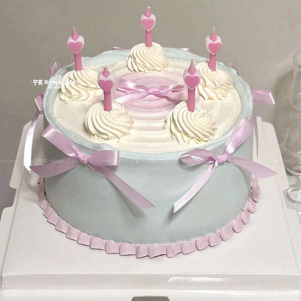 จําลองรูปแบบเค้ก 2024ใหม่สไตล์เกาหลี ins สาวเน็ตแดงหัวใจเค้กวันเกิดรุ่นปลอมจำลองตัวอย่างพลาสติกสามารถตั้งค่าได้ - รูปที่ 6