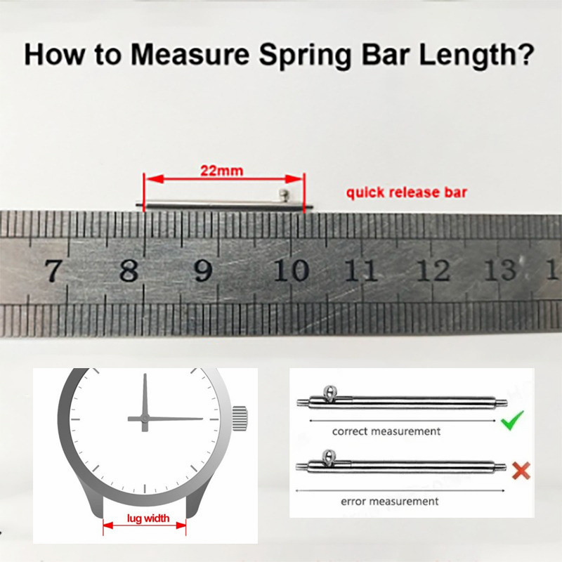 20pcs Quick Release Pins เส้นผ่านศูนย์กลาง 1.5 มม.1.8 มม.นาฬิกา Link Pins สายฤดูใบไม้ผลิบาร์ 12/13/14/15/16/17/18/19/20/21/22/24 มม. - รูปที่ 7