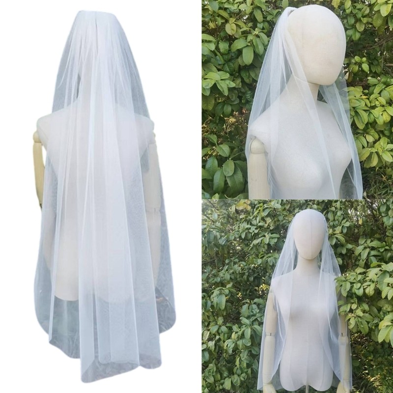 Lu Gothicism Styles Veil Black Meshes Unique Veil ฮาโลวีน Vintage ผ้าคลุมหน้าเจ้าสาว