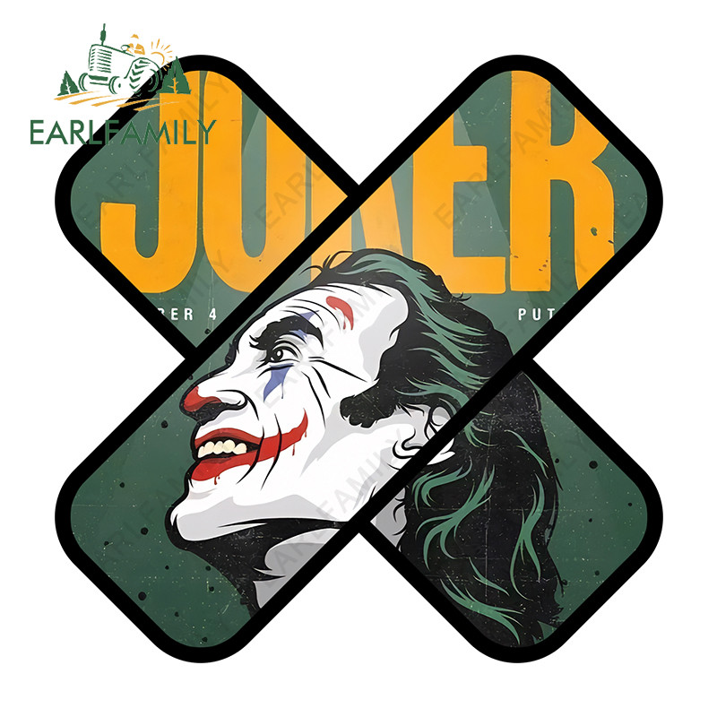 Earlfamily Joker Bandage อะนิเมะรถสติกเกอร์น่ารัก Amusing Surfboard Windows กระเป๋าเดินทางแล็ปท็อป JDM กันน้ํา Decals Occlusion Scratch รถอุปกรณ์เสริม