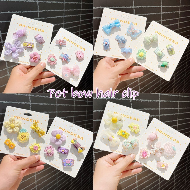 สัตว์เลี้ยง Bow Hairpin ชุดสุนัขสุนัข Headpiece Shih Tzu Yorkshire Cat Hairpin ลูกสุนัขคลิป