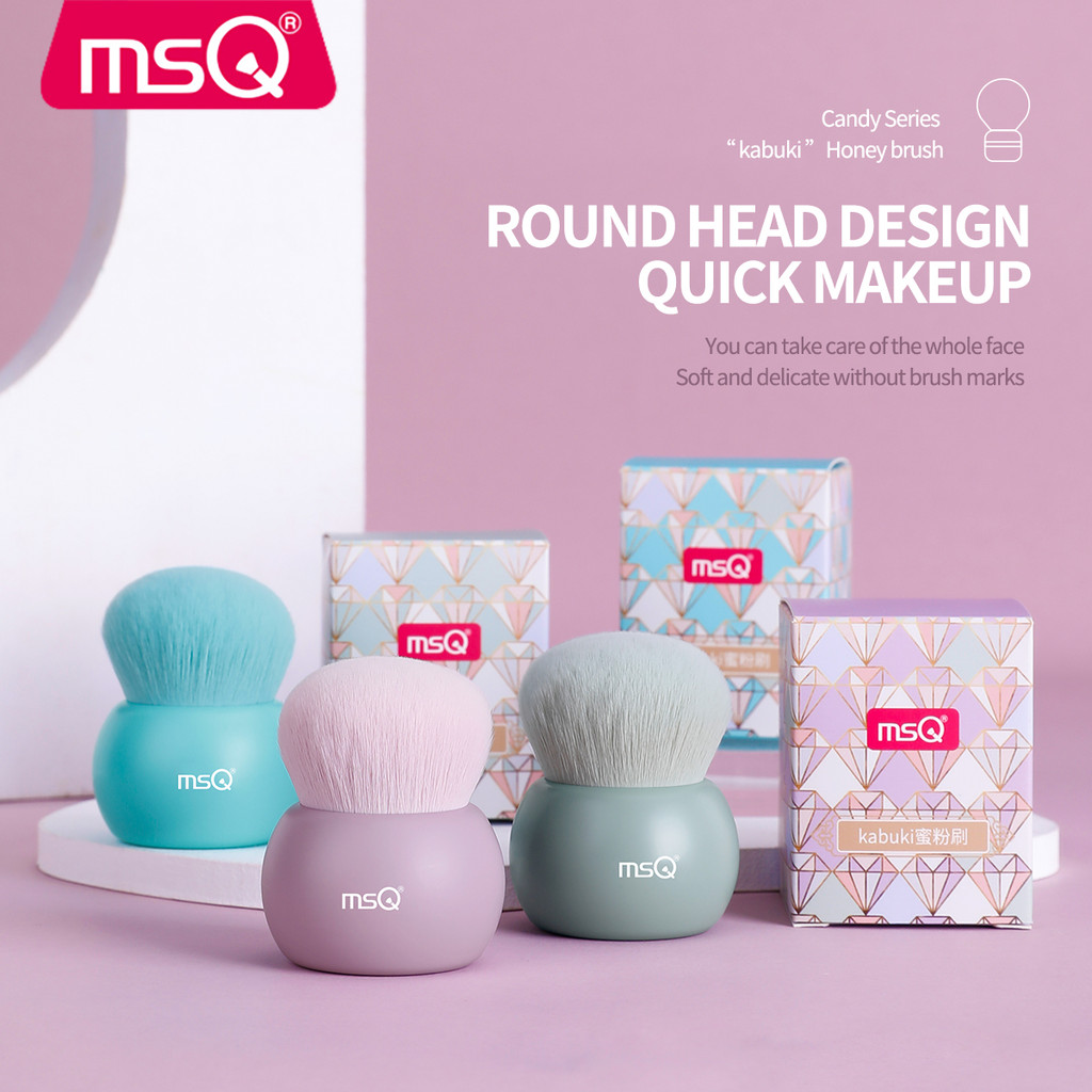 MSQ แปรงแต่งหน้าสีม่วง/น้ําเงิน แปรงแป้งฝุ่นขนาดใหญ่ แปรงปัดแก้ม แปรงแต่งหน้านุ่มพิเศษ แปรงเครื่องสําอางแบบพกพาขนาดใหญ่