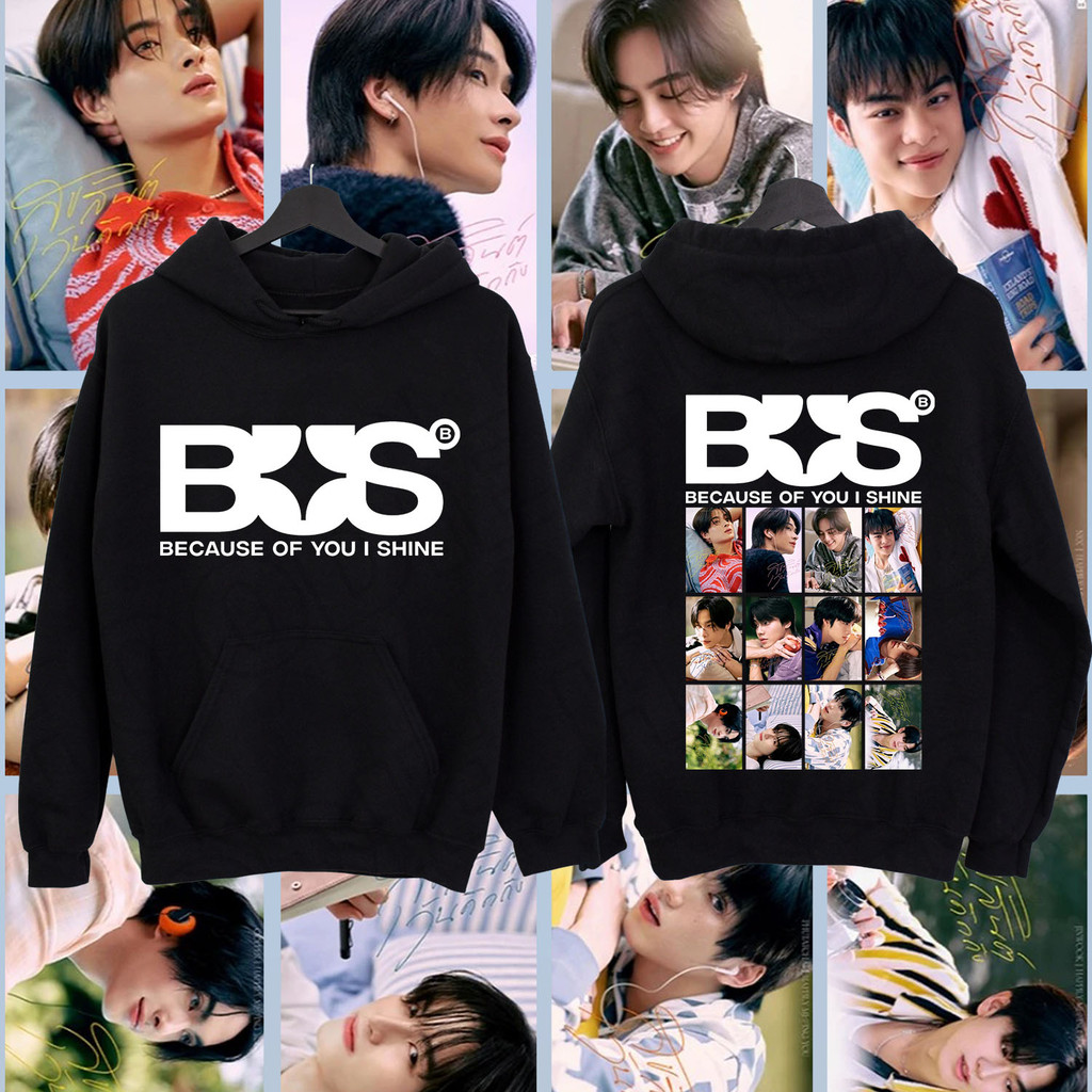 【✨BUS】 NEW hoodies เสื้อฮู้ดแขนยาว BUS hoodies BUS”Because of you i shine“ ผ้าCotton ไม่ย้ M-3XL UNI