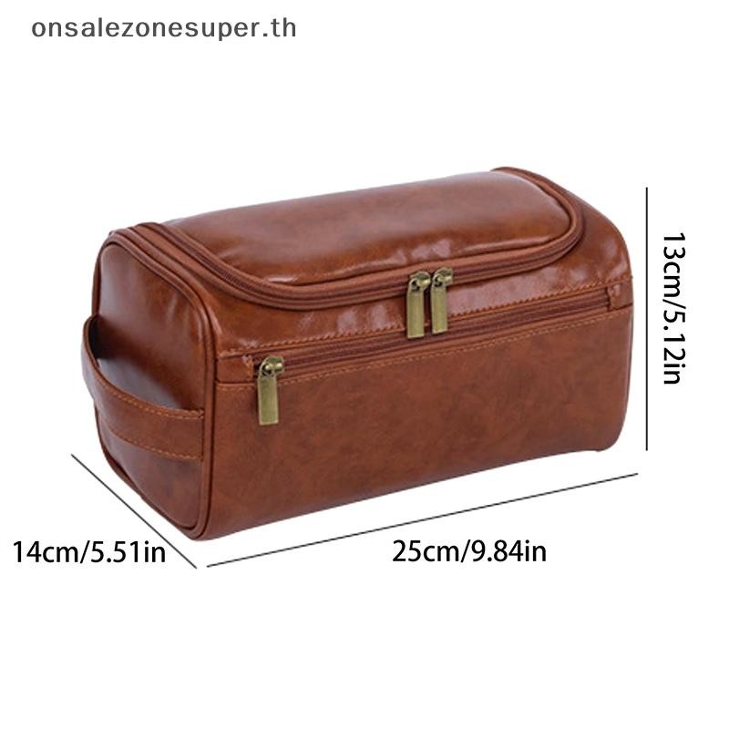 Ons Men Vintage Luxury Toiletry Bag Travel Essential Business Cosmetic Makeup Cases Male Hanging Storage Organizer Wash Bags ที่