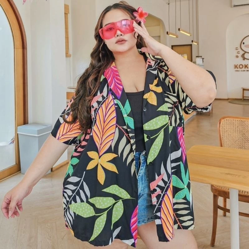 เสื้อฮาวายไซส์ใหญ่ Unisex อก 38-66 นิ้ว ผ้าสปัน รุ่น MG170 thumbnail 5