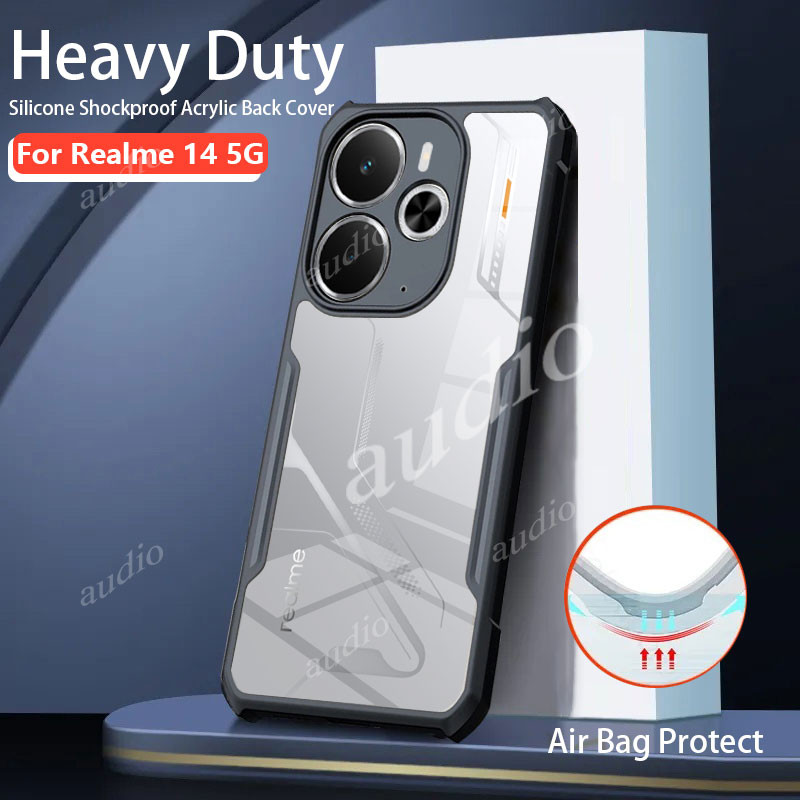 Realme 14 14T 5G Anti Dropเกราะโปร่งใสอะคริลิคกันกระแทกกล้องเลนส์ปกหลังสําหรับRealme 15 Pro 15T 14 14T Realme14 Realme14T 5G Soft TPUเคสโทรศัพท์สําหรับrealme 14 14t 5G
