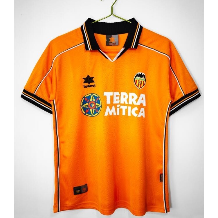 Valencia CF Retro Jersey 1999-2000 แขนสั้น ทั้งแบบ Home และ Away สำหรับแฟนคลับและเกมการแข่งขัน