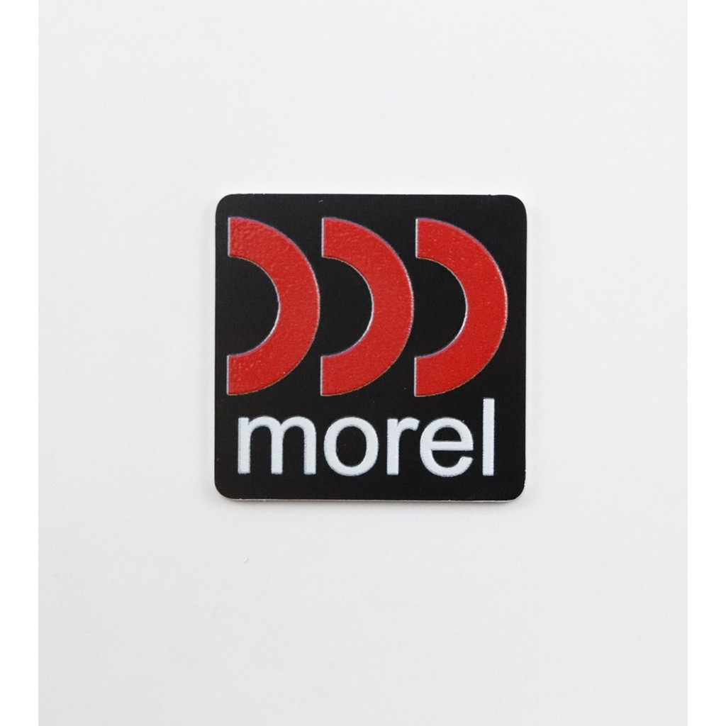 Morel Speakers ป้ายโลโก้ที่กําหนดเองอลูมิเนียม 31.5mm(1.24")X31.5mm(1.24")