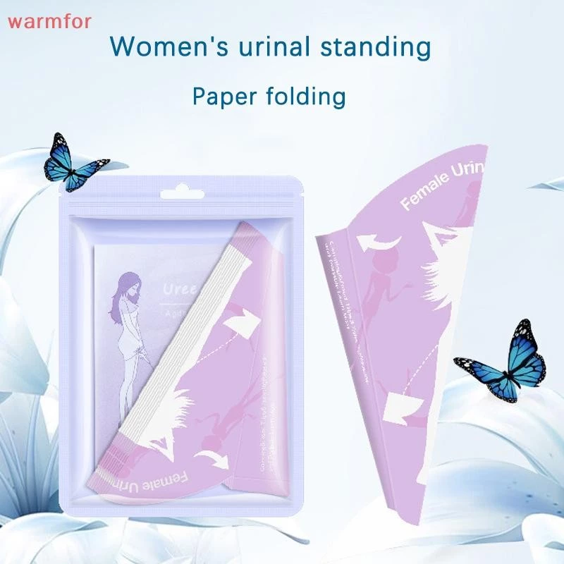 (warmfor) 10PCS ทิ้งหญิง Urination ผู้หญิงปัสสาวะช่องทางสําหรับการเดินทางตั้งครรภ์ Camping กลางแจ้งแบบพกพายืน Pee กระดาษถ้วย