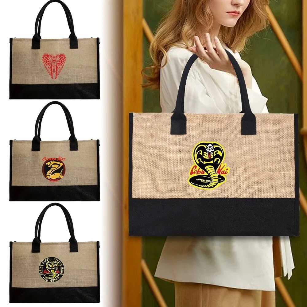 กระเป๋าถือสตรีลายน้ำ Cobra Series Totes กระเป๋าช้อปปิ้ง กระเป๋าสะพายคุณภาพสูง Canvas Totes กระเป๋าถื