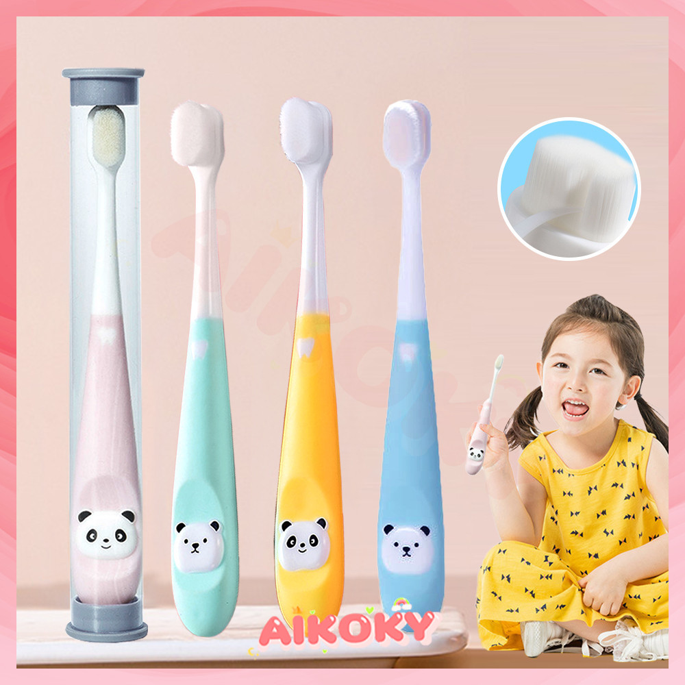 AIKOKY แปรงสีฟันเด็ก เเปรงสีฟัน เเปรงฟัน แปรงฟันเด็ก รูปร่างสัตว์น่ารัก แปรงสีฟันเด็กทารก