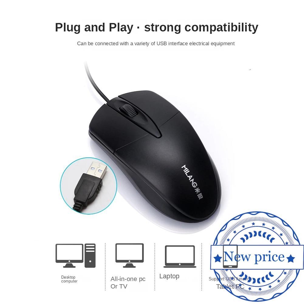 เมาส์ Usb แบบมีสาย 1600 Cpi การออกแบบตามหลักสรีรศาสตร์พร้อมเมาส์ออปติคอลความละเอียดสูงฟรี Mousemat T