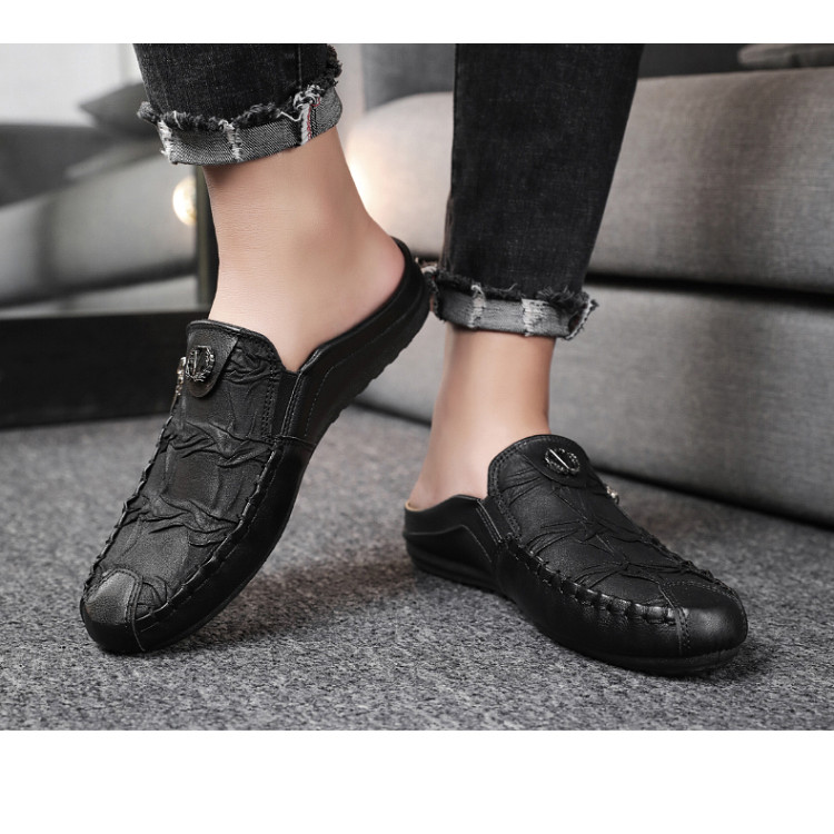 สไตล์ใหม่ครึ่งรองเท้าแตะ เมล็ดถั่ว รองเท้าผู้ชายขนาดใหญ่ฤดูร้อนครึ่งรองเท้าแตะรองเท้าผู้ชายรองเท้าขี้เกียจสบายๆ - รูปที่ 7