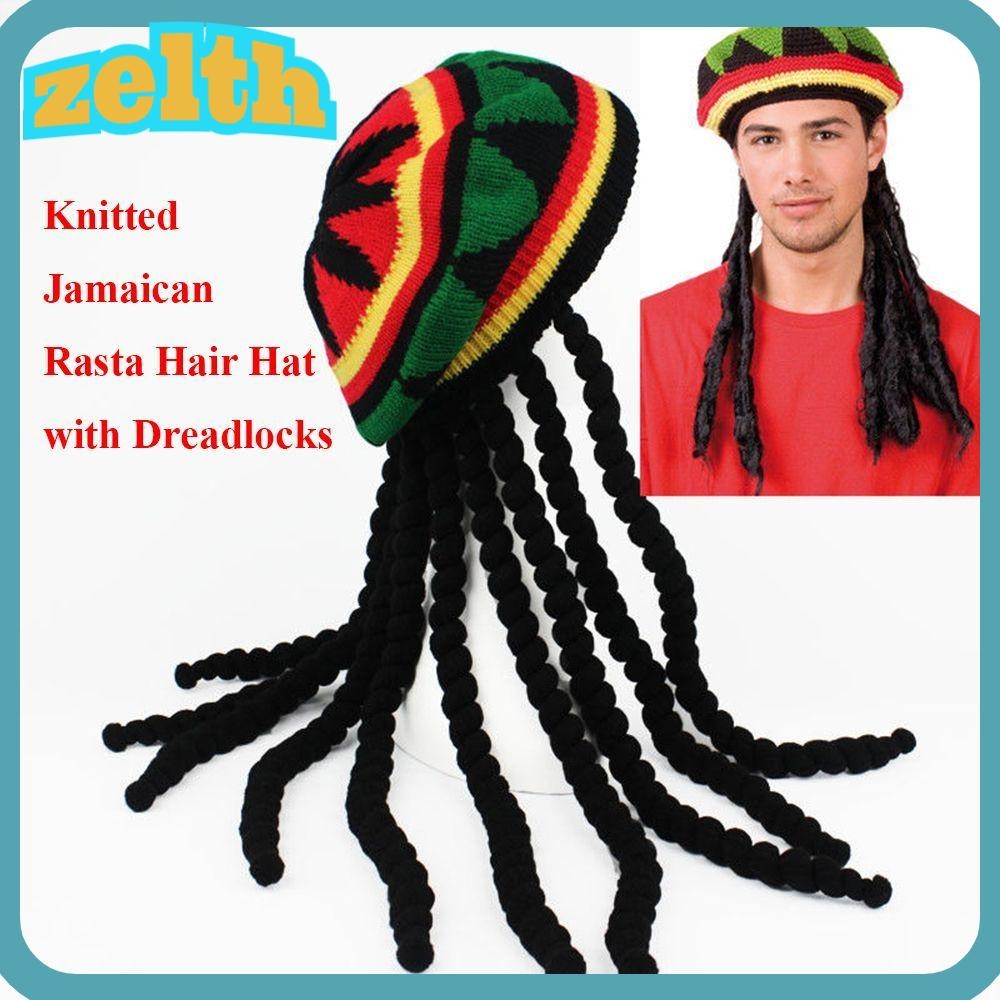 Zelth ถัก Beanies โครเชต์ Dreadlocks Bob Marley วิกผม Braid หมวก