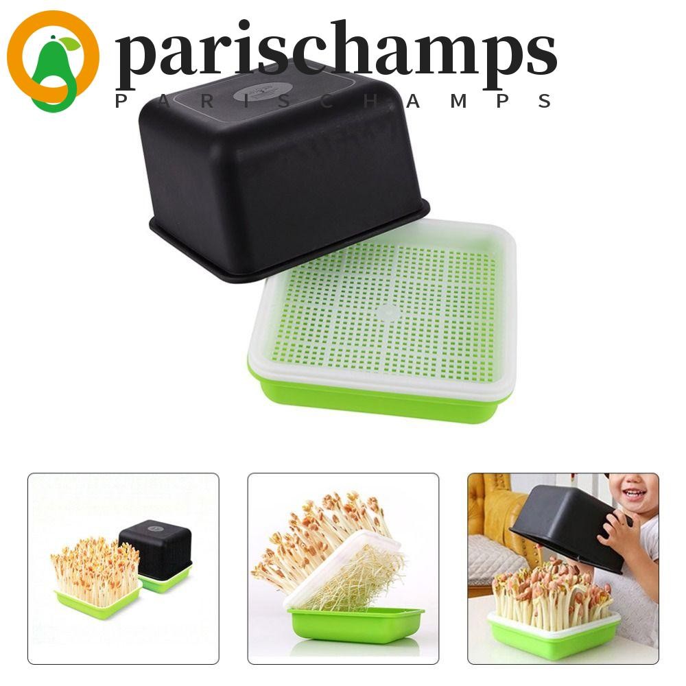 Parischamps ถาดต้นกล้ามัลติฟังก์ชั่น 4 ชิ้นพืชถั่วลิสง Hydroponic Soilless Water Cultivation Sprout กล่องปลูก
