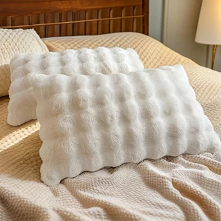 Ins Tutu Bubble Velvet ปลอกหมอน-Dirt-Resistant Breathable Warm ปลอกหมอนหรูหรากํามะหยี่นมปลอกหมอนคู่แพ็ค