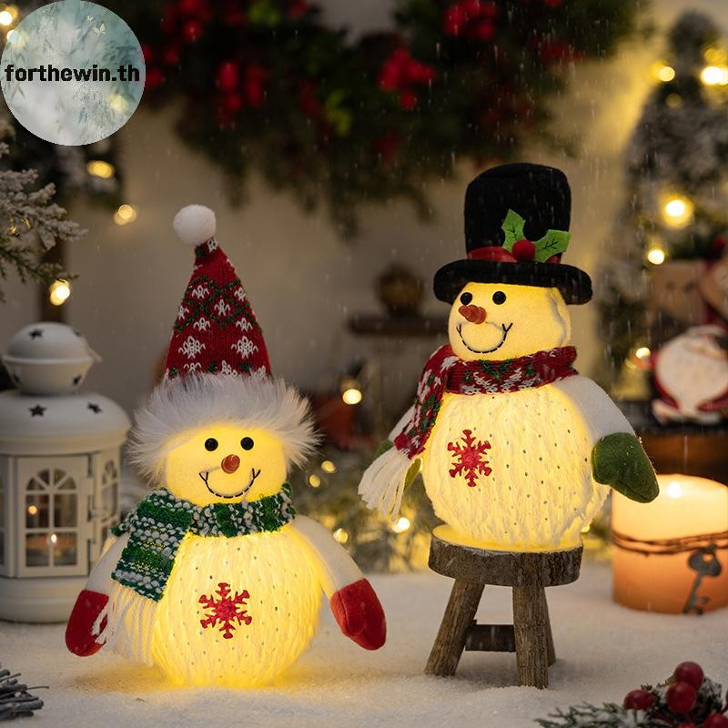 Forthewin คริสต์มาสเรืองแสงตุ๊กตา Snowman เครื่องประดับ Snowman เรืองแสงวันหยุด Light ฤดูหนาว Holiday Party บ้านเครื่องประดับขนาดเล็ก th