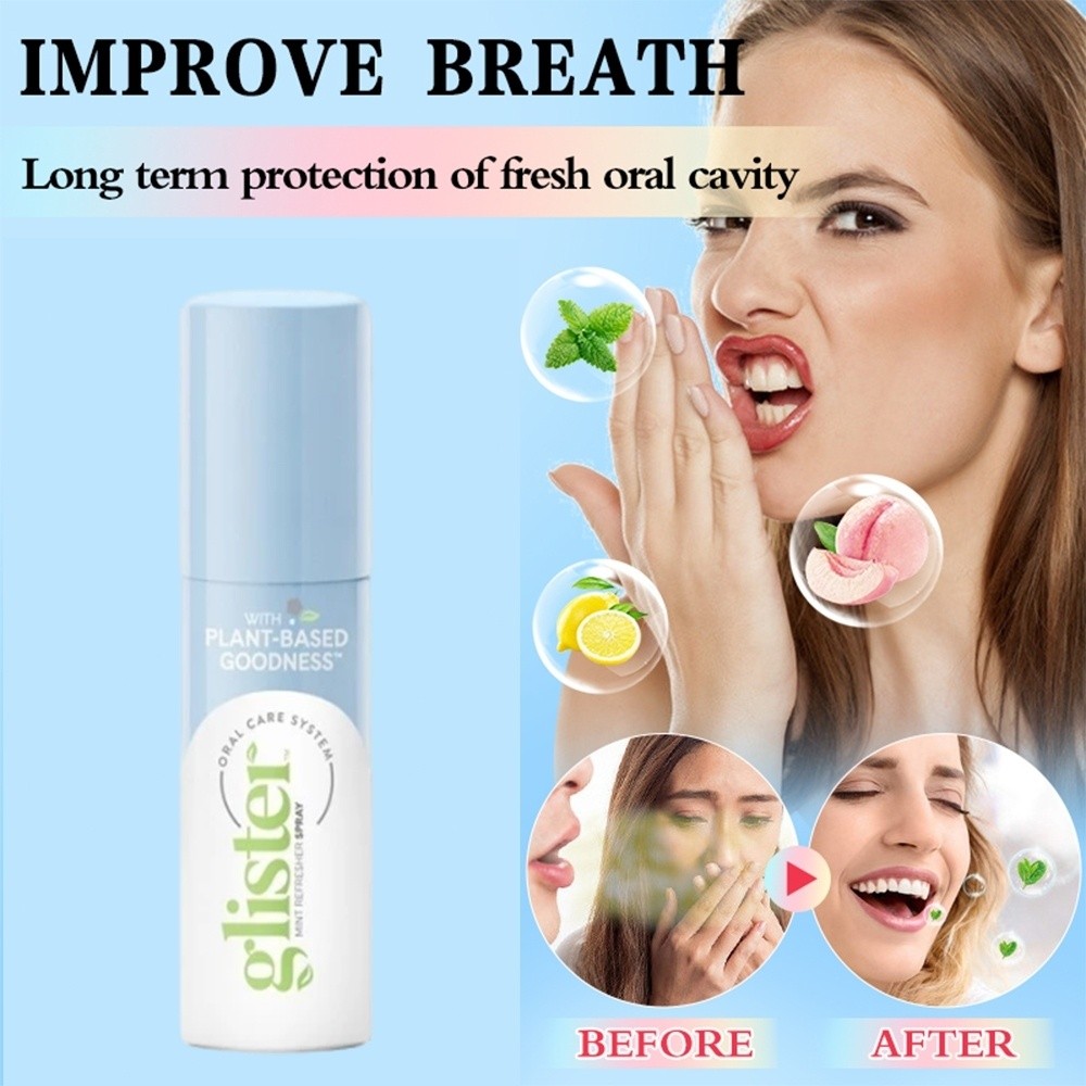 Fresh oral spray anti-plaque Amway glister mint refresher spray สเปรย์ป้องกันคราบพลัค น้ํายาบ้วนปาก 